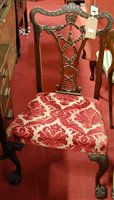 Lot 1417 - A Chippendale style mahogany single dining...