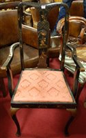 Lot 1423 - An early 20th century chinoiserie black...