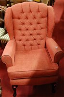Lot 1426 - A pair of contemporary button back upholstered...