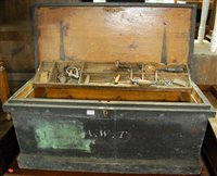 Lot 1439 - A late 19th century painted pine hinged top...