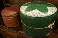 Lot 1444 - A vinyl upholstered circular footstool,...