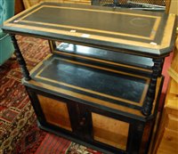 Lot 1450 - An Aesthetic Movement ebonised and walnut...