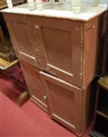 Lot 1459 - A Victorian and later painted pine four door...
