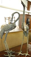 Lot 1478 - A pair of Japanese cast and galvanised metal...