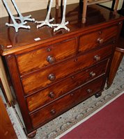 Lot 1479 - A Victorian mahogany chest of two short over...
