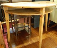Lot 1483 - A modern pine demi-lune side table