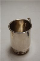 Lot 366 - A George V silver christening mug of plain...