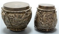 Lot 343 - An early 20th century Eastern white metal jar...