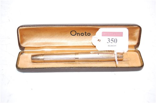 Lot 350 - An Onoto De La Rue No.3 fountain pen, having...