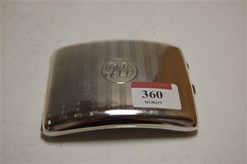Lot 360 - A George V silver pocket cigarette case,...