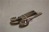Lot 381 - A set of six George III silver teaspoons, with...