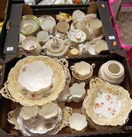 Lot 564 - Two boxes of Victorian and later hand painted...