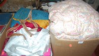 Lot 576 - Two boxes of various textiles