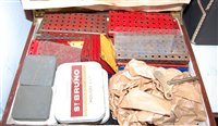 Lot 599 - A wooden case of loose Meccano