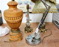 Lot 621 - Seven various table lamps to include a modern...