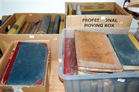 Lot 622 - Four boxes of 19th century and later ledgers...
