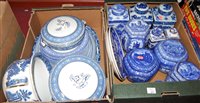 Lot 644 - Two boxes containing a quantity of blue &...