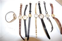 Lot 543 - A ladies Lanco gold plated cased wrist watch...