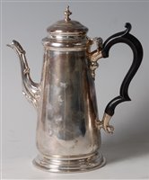 Lot 1137 - A late Victorian silver coffee pot, of plain...