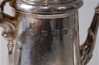Lot 1137 - A late Victorian silver coffee pot, of plain...
