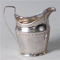 Lot 1139 - A late Georgian silver cream jug, of helmet...