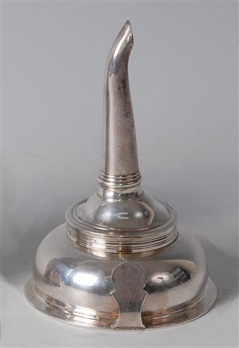 Lot 1140 - A George III silver two-piece wine funnel, of...