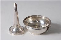 Lot 1140 - A George III silver two-piece wine funnel, of...