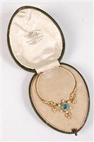 Lot 1166 - *An Edwardian zircon and pearl pendant, the...
