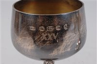 Lot 142 - A 1970s silver pedestal wine goblet, by...