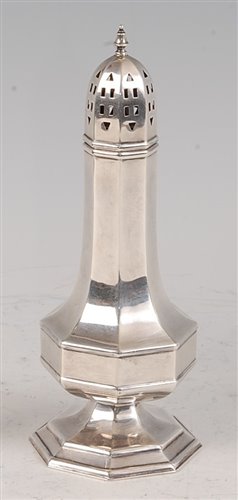 Lot 143 - An Art Deco silver pedestal sugar shaker, of...
