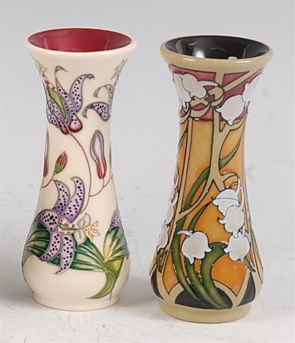 Lot 21 - A Moorcroft pottery posy vase in the Toad Lily...