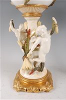 Lot 1275 - A Victorian soft-paste porcelain oil lamp by...