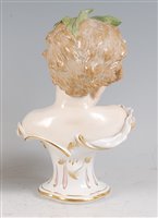 Lot 1078 - A mid-19th century Meissen porcelain bust,...