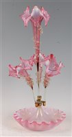 Lot 1104 - A Victorian vaseline glass and cranberry...