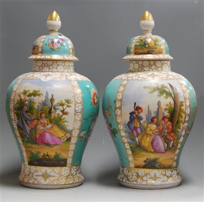 Lot 1085 - A pair of late 19th century Dresden porcelain...