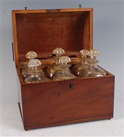 Lot 1279 - A Victorian mahogany fitted decanter box, the...