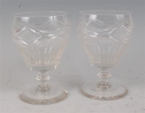 Lot 1105 - A pair of Regency glass rummers, each having...