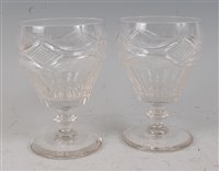 Lot 1105 - A pair of Regency glass rummers, each having...