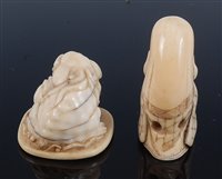 Lot 1322 - A Japanese Meiji period carved ivory netsuke...