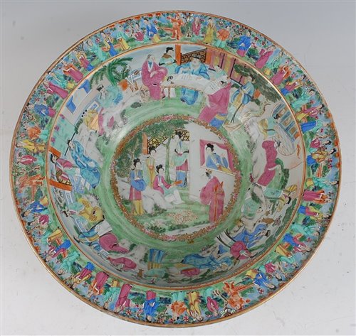 Lot 1312 - A large 19th century Chinese Canton famille...