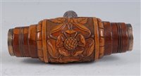 Lot 1281 - A Victorian carved sycamore presentation gavel,...
