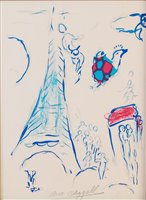 Lot 333 - Marc Chagall (1887-1985) - Eiffel Tower,...