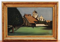 Lot 346 - Robert Humblot (1907-1962) - L'Eglise, oil on...