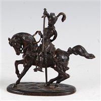 Lot 294 - A late 19th century French bronze equestrian...