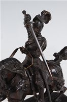 Lot 1284 - A late 19th century French bronze equestrian...