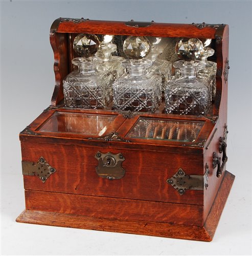 Lot 1286 - A late Victorian oak and silver plate mounted...
