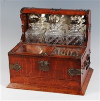 Lot 1286 - A late Victorian oak and silver plate mounted...