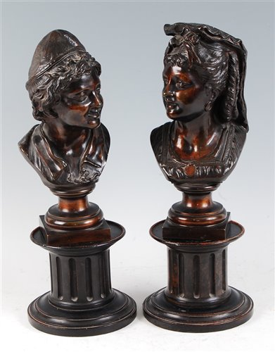 Lot 1267 - A pair of late 19th century French patinated...