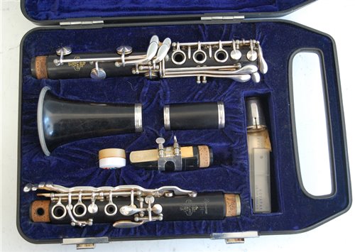 Lot 506 - A cased Dynamic H clarinet, stamped LEBLANC PARIS