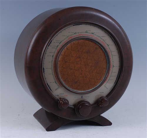 Lot 515 - An Ekco Type A22 circular bakelite radio,...